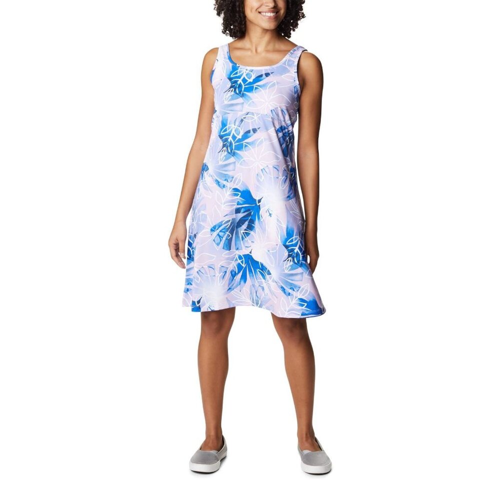 Columbia Women's Freezer III Dress, Serenity/Shady Coves Print, 3X Plus